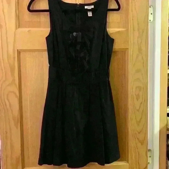 J crew Black Mini Dress with Ruffle, Sequin, & Gem Accent - Picture 1 of 5